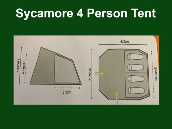 Highlander Outdoor Sycamore 4 Person Tent footprint and size guide