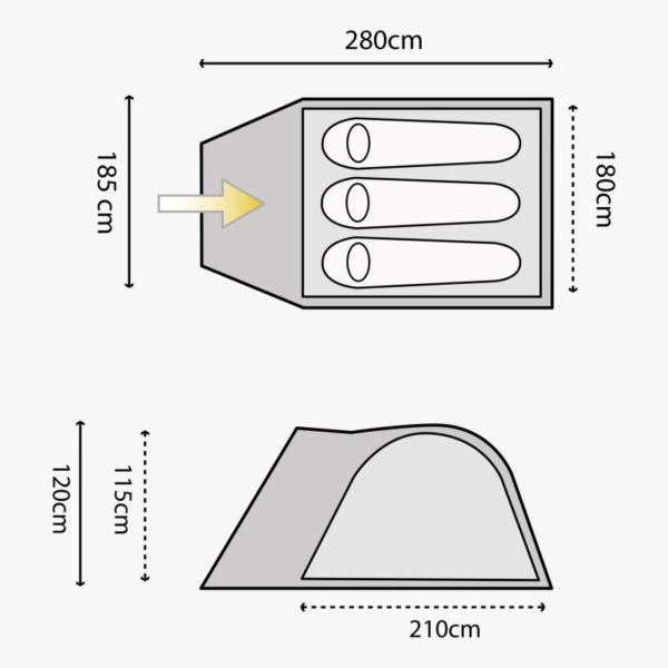 Highlander Juniper Dome Tent - Quick Setup, 2-4 Person Capacity - Image 11