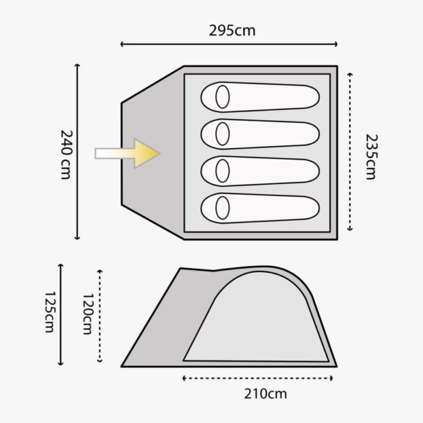 Highlander Juniper Dome Tent - Quick Setup, 2-4 Person Capacity - Image 12