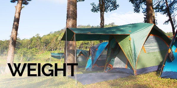 weight of a tent