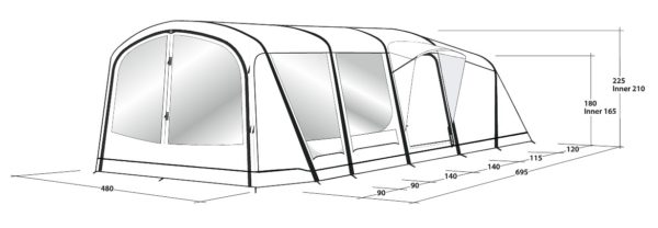 Outwell Sundale 7PA 7 Person Tent 2021 - Image 11