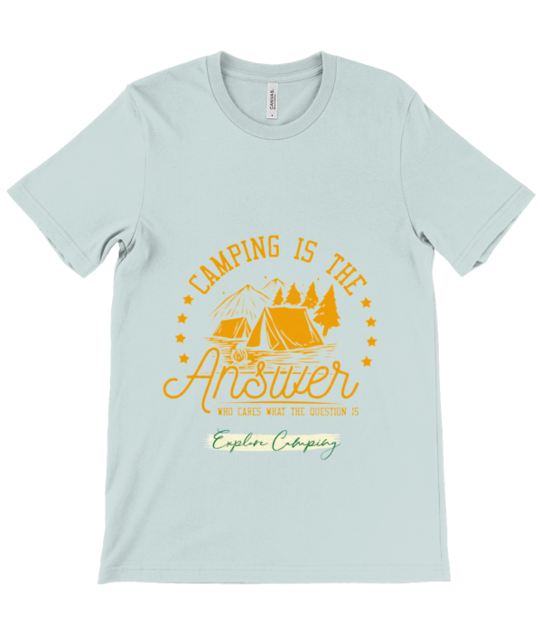 Camping is the Answer' Canvas Unisex Crew Neck T-Shirt: Perfect for Outdoor Lovers - Image 7