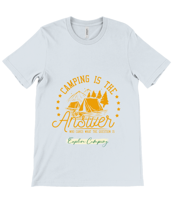 Camping is the Answer' Canvas Unisex Crew Neck T-Shirt: Perfect for Outdoor Lovers - Image 8