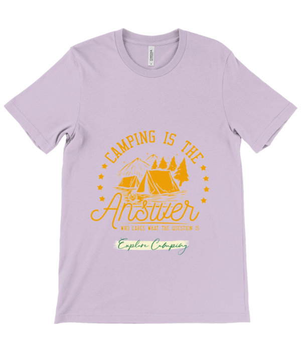Camping is the Answer' Canvas Unisex Crew Neck T-Shirt: Perfect for Outdoor Lovers - Image 9