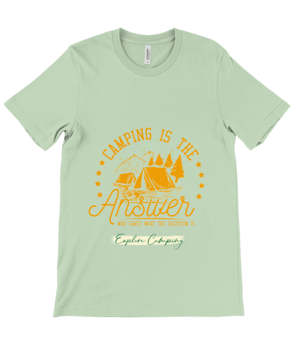 Camping is the Answer' Canvas Unisex Crew Neck T-Shirt: Perfect for Outdoor Lovers - Image 10