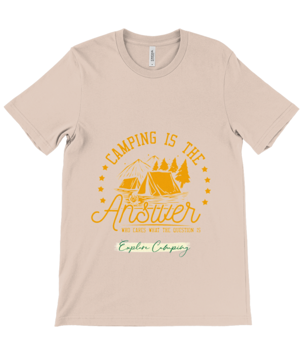 Camping is the Answer' Canvas Unisex Crew Neck T-Shirt: Perfect for Outdoor Lovers - Image 11
