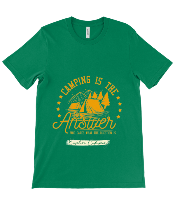 Camping is the Answer' Canvas Unisex Crew Neck T-Shirt: Perfect for Outdoor Lovers - Image 13