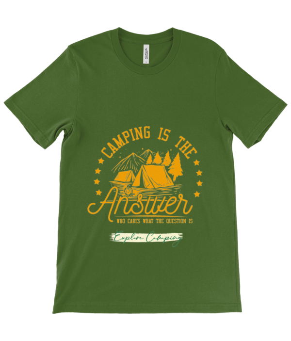Camping is the Answer' Canvas Unisex Crew Neck T-Shirt: Perfect for Outdoor Lovers - Image 14