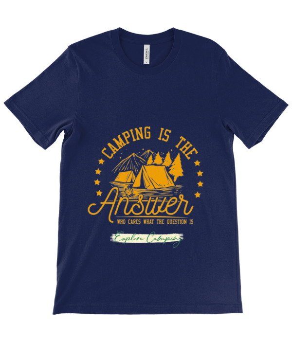 Camping is the Answer' Canvas Unisex Crew Neck T-Shirt: Perfect for Outdoor Lovers - Image 15