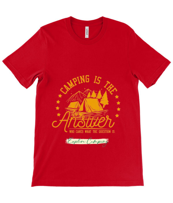 Camping is the Answer' Canvas Unisex Crew Neck T-Shirt: Perfect for Outdoor Lovers - Image 16