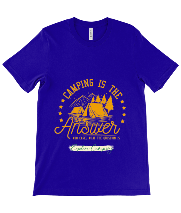 Camping is the Answer' Canvas Unisex Crew Neck T-Shirt: Perfect for Outdoor Lovers - Image 18