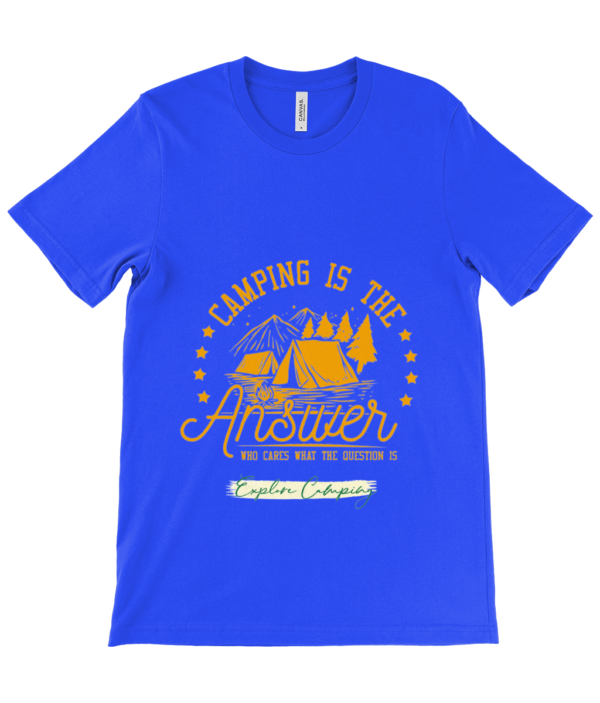 Camping is the Answer' Canvas Unisex Crew Neck T-Shirt: Perfect for Outdoor Lovers - Image 19