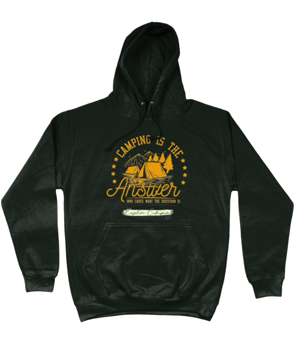 Camping is the Answer' College Hoodie: Essential for Camping Enthusiasts - Image 5
