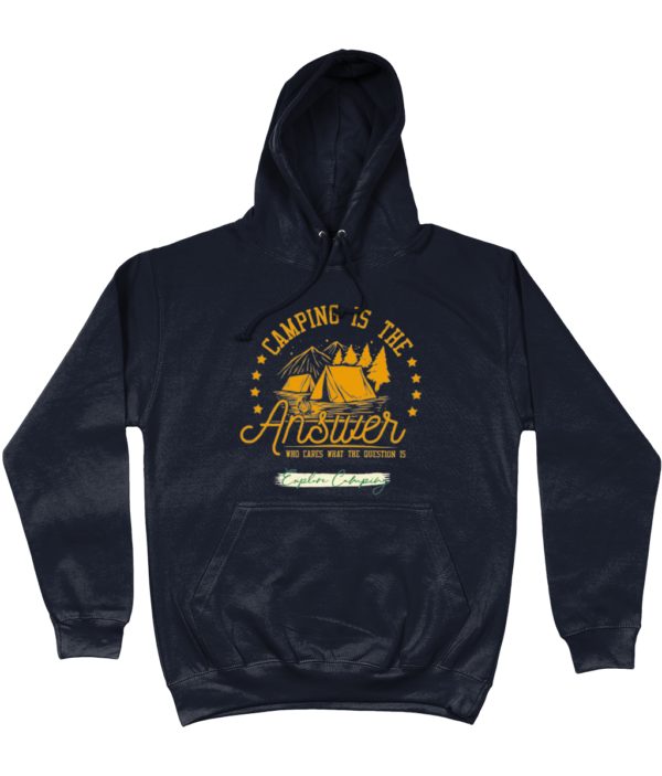 Camping is the Answer' College Hoodie: Essential for Camping Enthusiasts - Image 6