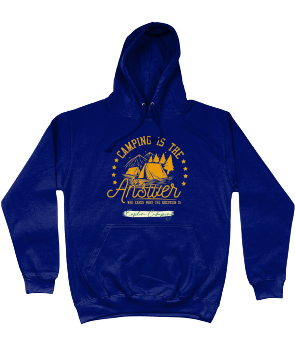 Camping is the Answer' College Hoodie: Essential for Camping Enthusiasts - Image 7
