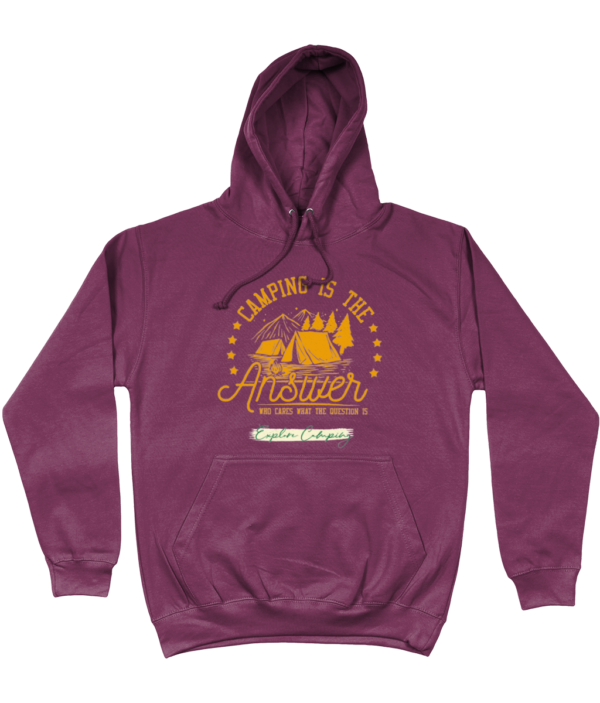 Camping is the Answer' College Hoodie: Essential for Camping Enthusiasts - Image 8
