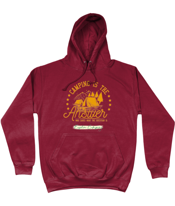 Camping is the Answer' College Hoodie: Essential for Camping Enthusiasts - Image 10
