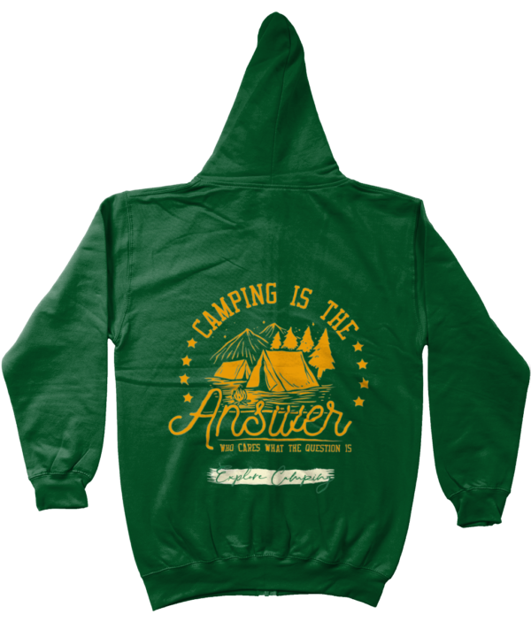 Camping is the Answer' AWDis Zoodie: Essential for Camping Enthusiasts