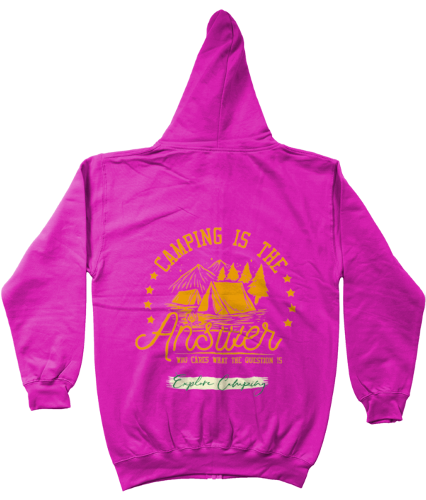 Camping is the Answer' AWDis Zoodie: Essential for Camping Enthusiasts - Image 5