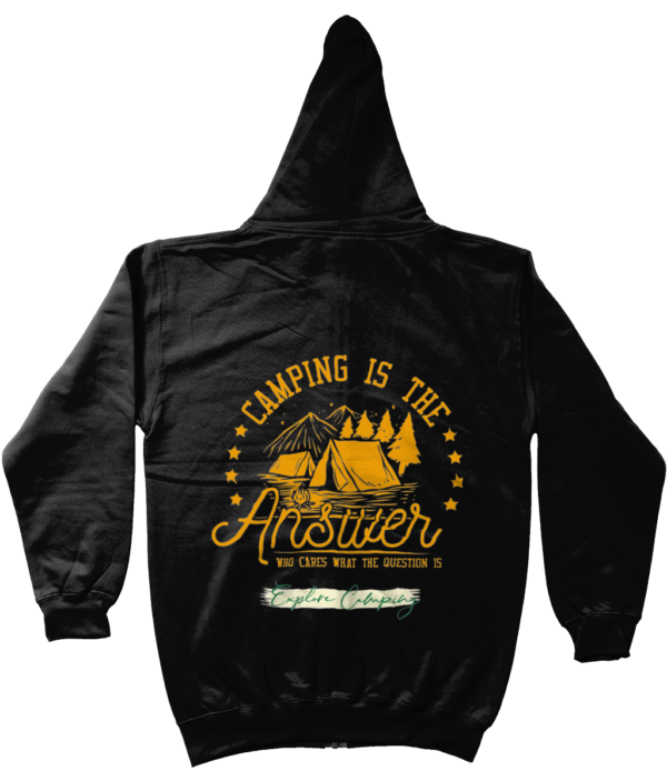 Camping is the Answer' AWDis Zoodie: Essential for Camping Enthusiasts - Image 6