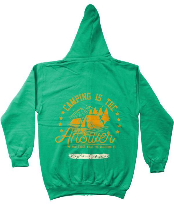 Camping is the Answer' AWDis Zoodie: Essential for Camping Enthusiasts - Image 7