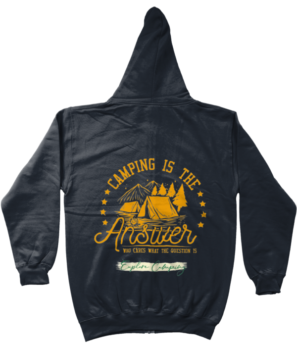 Camping is the Answer' AWDis Zoodie: Essential for Camping Enthusiasts - Image 8