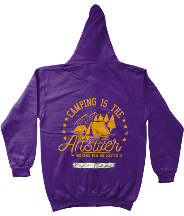 Camping is the Answer' AWDis Zoodie: Essential for Camping Enthusiasts - Image 10