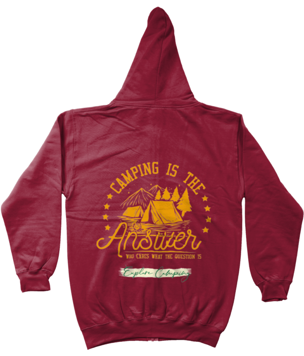 Camping is the Answer' AWDis Zoodie: Essential for Camping Enthusiasts - Image 11