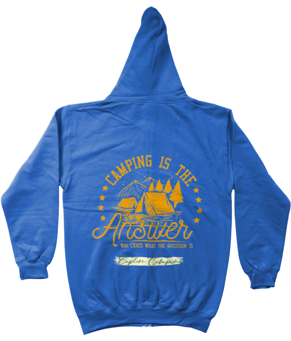 Camping is the Answer' AWDis Zoodie: Essential for Camping Enthusiasts - Image 12