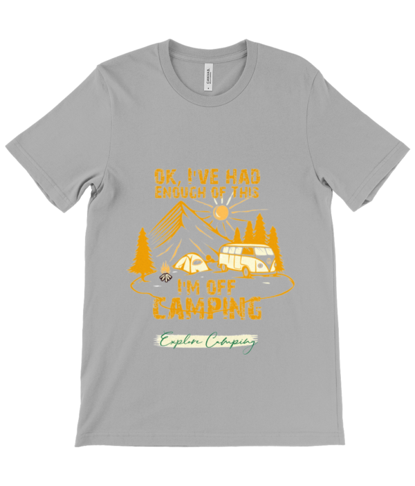 OK, I'm Off Camping' Canvas Unisex Crew Neck T-Shirt: Perfect for Outdoor Lovers