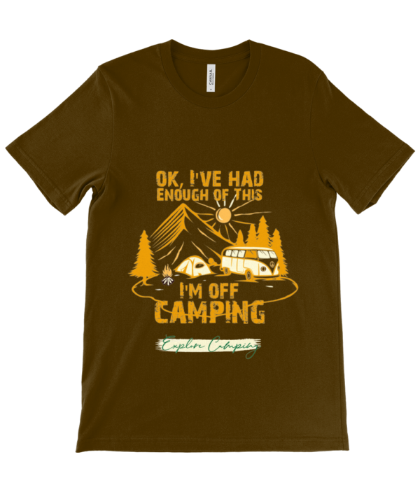 OK, I'm Off Camping' Canvas Unisex Crew Neck T-Shirt: Perfect for Outdoor Lovers - Image 3
