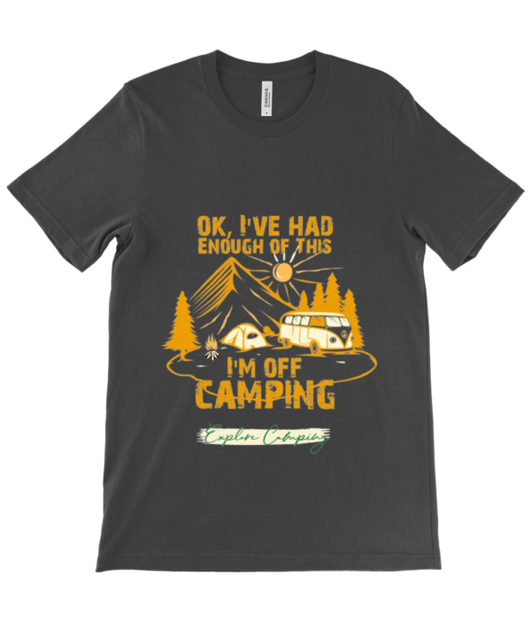 OK, I'm Off Camping' Canvas Unisex Crew Neck T-Shirt: Perfect for Outdoor Lovers - Image 4