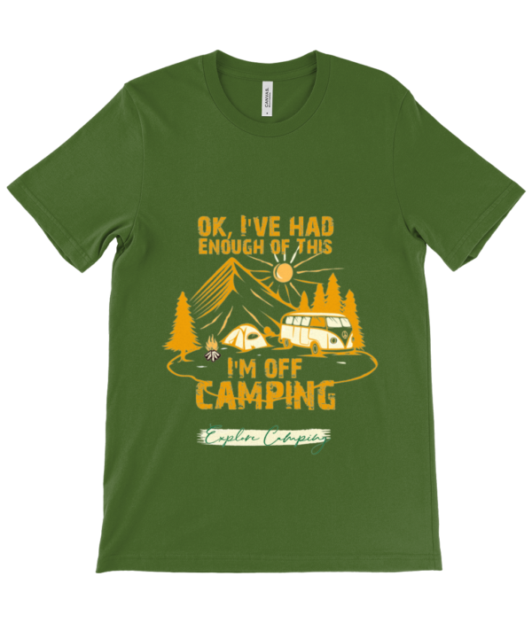 OK, I'm Off Camping' Canvas Unisex Crew Neck T-Shirt: Perfect for Outdoor Lovers - Image 7