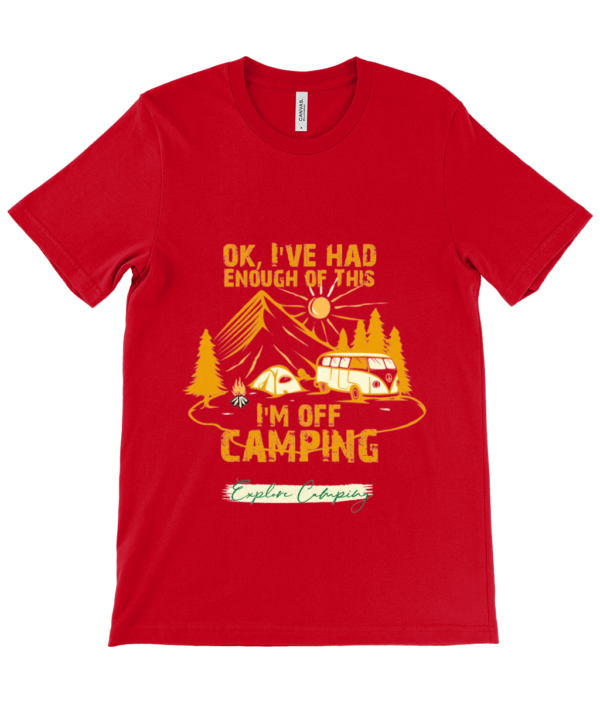 OK, I'm Off Camping' Canvas Unisex Crew Neck T-Shirt: Perfect for Outdoor Lovers - Image 9