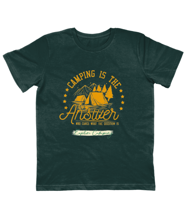 Camping is the Answer' Junior Classic Jersey T-Shirt: Perfect for Young Explorers - Image 2