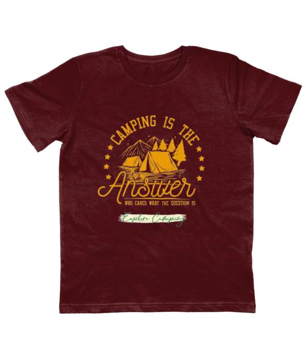 Camping is the Answer' Junior Classic Jersey T-Shirt: Perfect for Young Explorers - Image 3