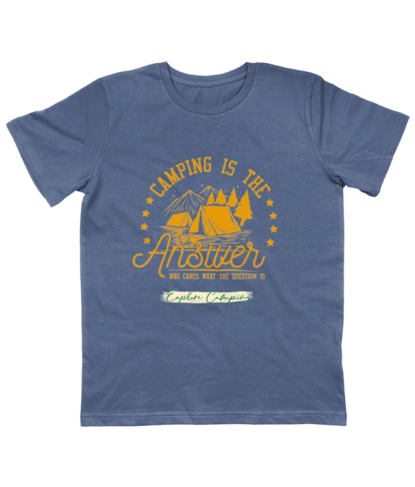 Camping is the Answer' Junior Classic Jersey T-Shirt: Perfect for Young Explorers - Image 4