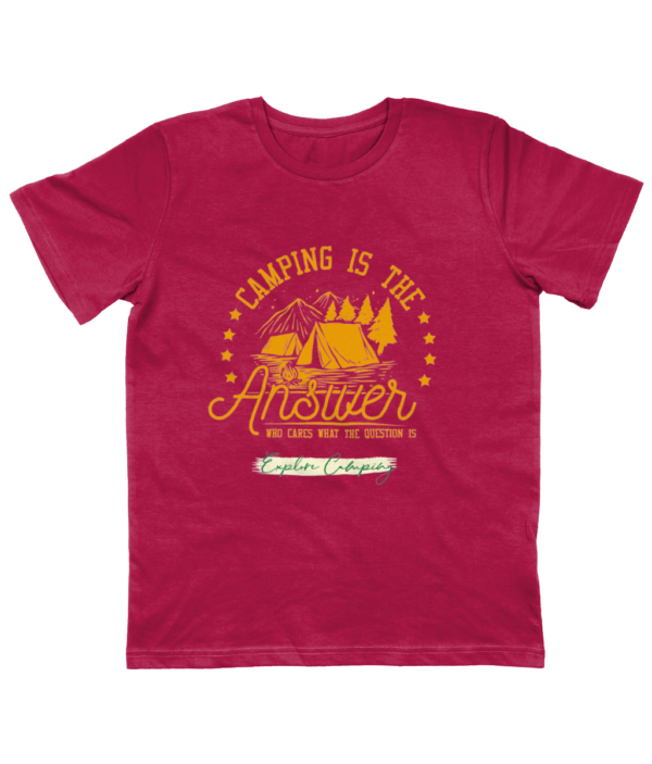 Camping is the Answer' Junior Classic Jersey T-Shirt: Perfect for Young Explorers - Image 5
