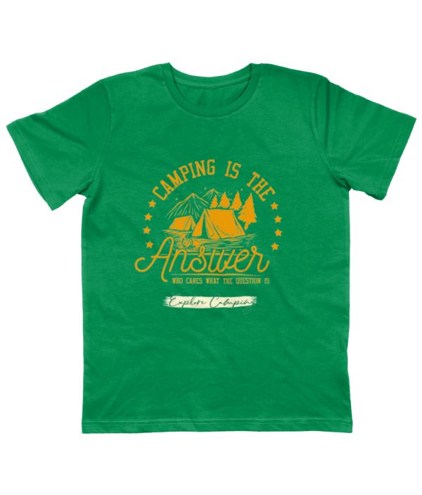 Camping is the Answer' Junior Classic Jersey T-Shirt: Perfect for Young Explorers - Image 6