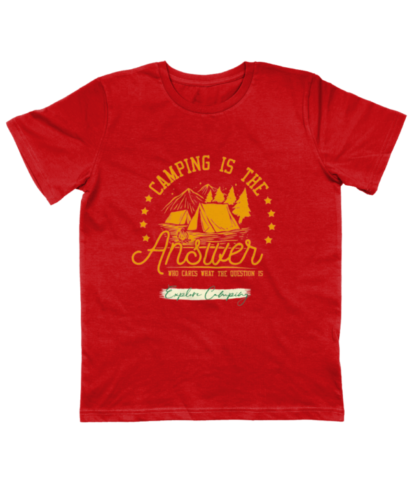 Camping is the Answer' Junior Classic Jersey T-Shirt: Perfect for Young Explorers - Image 10