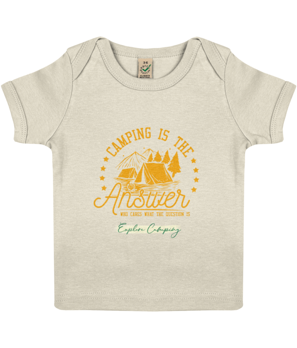 Camping is the Answer' Baby Lap T-Shirt: Cute & Comfy for Little Campers