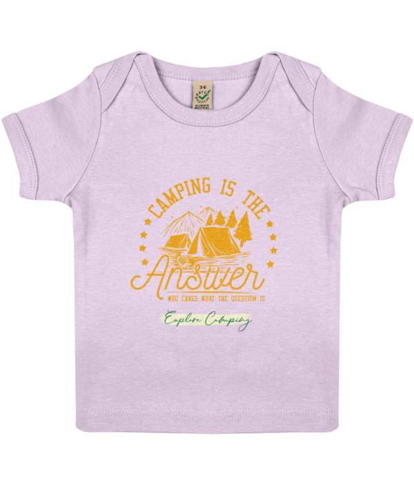 Camping is the Answer' Baby Lap T-Shirt: Cute & Comfy for Little Campers - Image 2