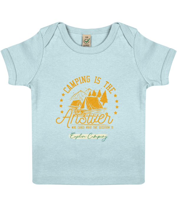 Camping is the Answer' Baby Lap T-Shirt: Cute & Comfy for Little Campers - Image 3