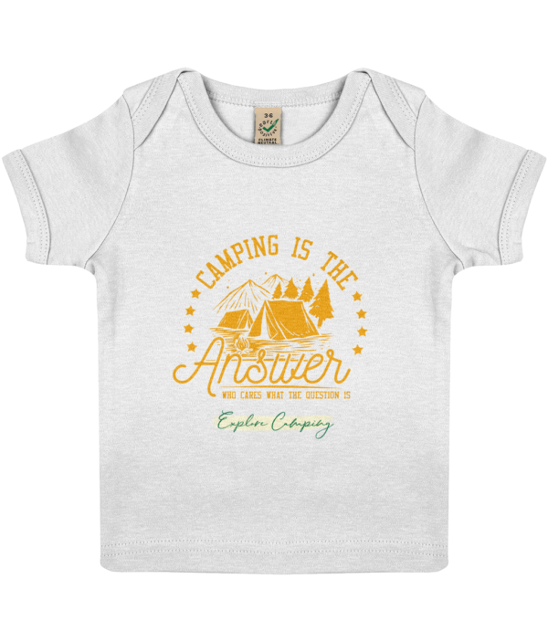 Camping is the Answer' Baby Lap T-Shirt: Cute & Comfy for Little Campers - Image 4