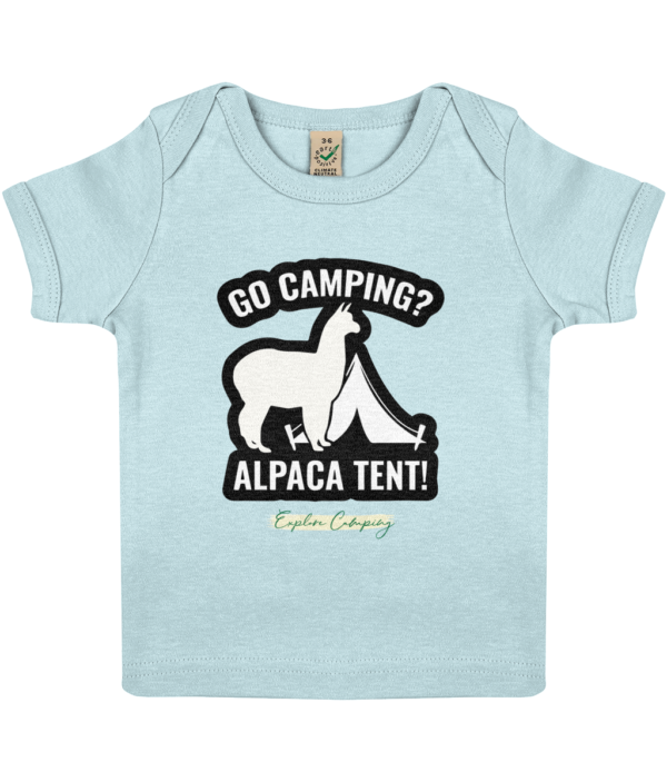 Go Camping, Alpaca Tent' Baby Lap T-Shirt: Cute & Comfy for Little Campers - Image 3