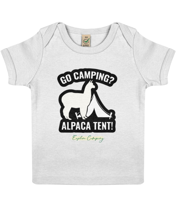 Go Camping, Alpaca Tent' Baby Lap T-Shirt: Cute & Comfy for Little Campers - Image 4