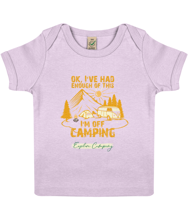 OK, I'm Off Camping' Baby Lap T-Shirt: Cute & Comfy for Little Campers - Image 2