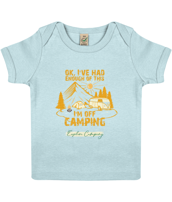 OK, I'm Off Camping' Baby Lap T-Shirt: Cute & Comfy for Little Campers - Image 3