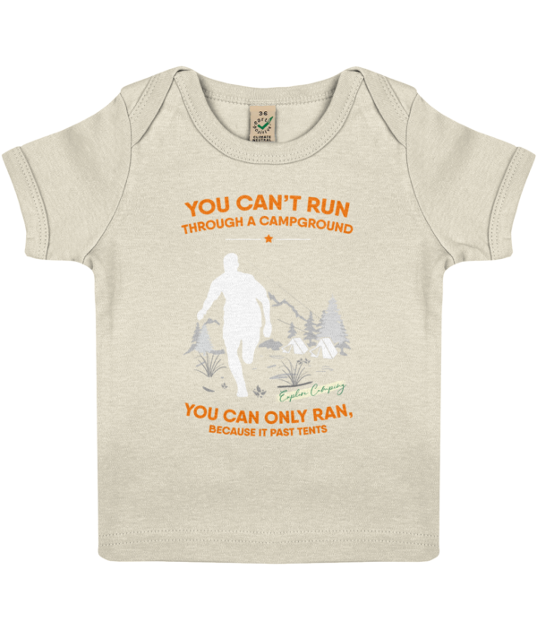 You Can't Run Through a Campground' Baby Lap T-Shirt: Perfect for Little Campers
