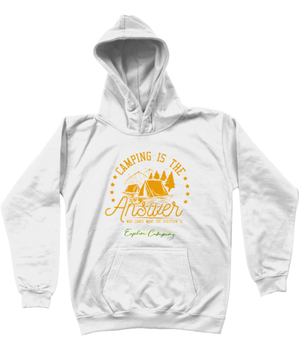 Camping is the Answer' AWDis Kids Hoodie: Fun & Cozy for Young Explorers - Image 2